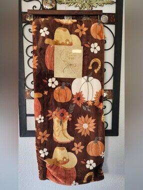 Olivia & Co. Fall Cowboy Boots And Hats Pumpkin Flowers